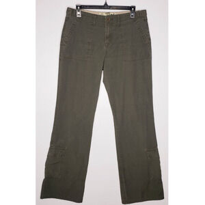 Vintage Y2K L.E.I. Cargo Baggy Wide Leg Ripstop Cotton Olive Green Pants 10 11